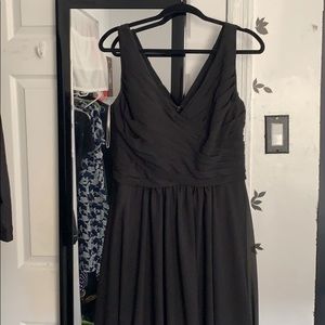 Black bridesmaids dress.